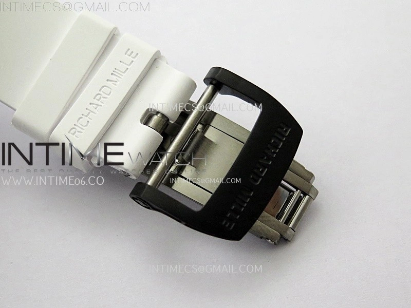 RM055 Real NTPT Blue Inner RMF Best Edition Skeleton Dial on White Rubber Strap RMUL2 Super Clone