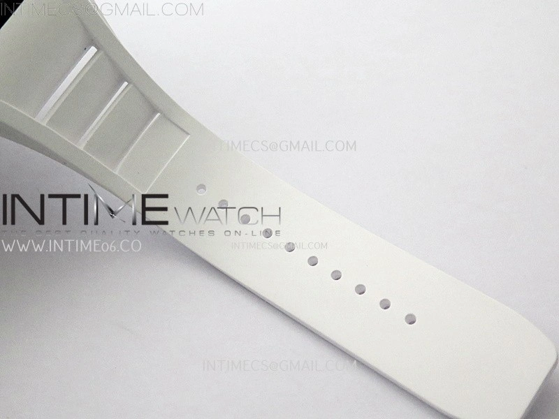RM055 Real NTPT Blue Inner RMF Best Edition Skeleton Dial on White Rubber Strap RMUL2 Super Clone