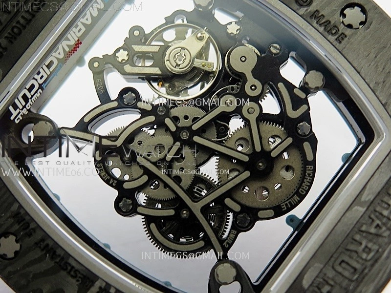 RM055 Real NTPT Blue Inner RMF Best Edition Skeleton Dial on White Rubber Strap RMUL2 Super Clone