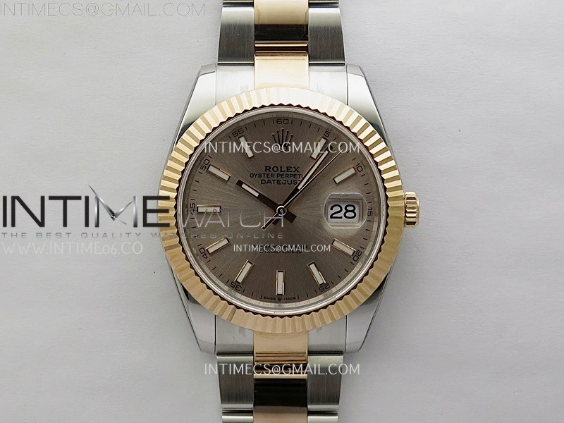 DateJust 41mm 126331 904 SS RG AR+F 1:1 RG Dial Stick Markers On SS RG Oyster Bracelet DD3235 V2