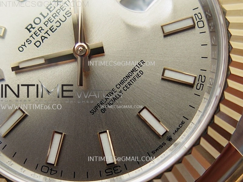 DateJust 41mm 126331 904 SS RG AR+F 1:1 RG Dial Stick Markers On SS RG Oyster Bracelet DD3235 V2