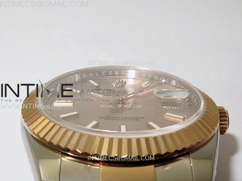 DateJust 41mm 126331 904 SS RG AR+F 1:1 RG Dial Stick Markers On SS RG Oyster Bracelet DD3235 V2