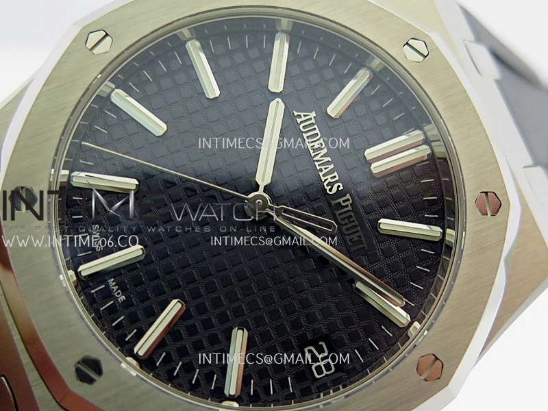 Royal Oak 41mm 15510 SS DDF 1:1 Best Edition Blue Dial On Blue Rubber Strap Super Clone DD4302