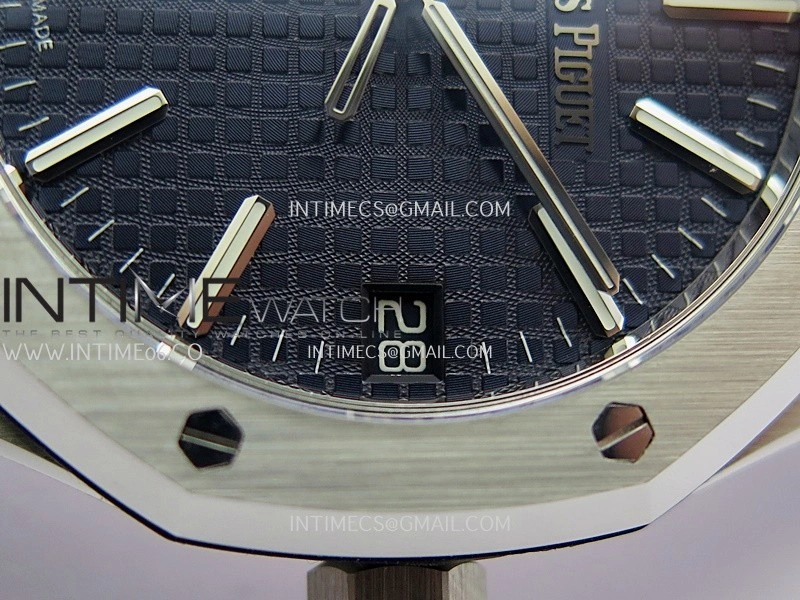 Royal Oak 41mm 15510 SS DDF 1:1 Best Edition Blue Dial On Blue Rubber Strap Super Clone DD4302