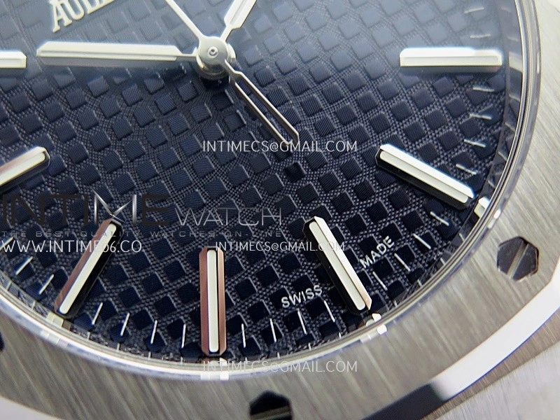 Royal Oak 41mm 15510 SS DDF 1:1 Best Edition Blue Dial On Blue Rubber Strap Super Clone DD4302
