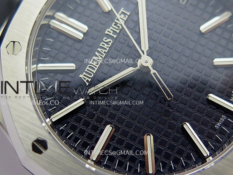 Royal Oak 41mm 15510 SS DDF 1:1 Best Edition Blue Dial On Blue Rubber Strap Super Clone DD4302
