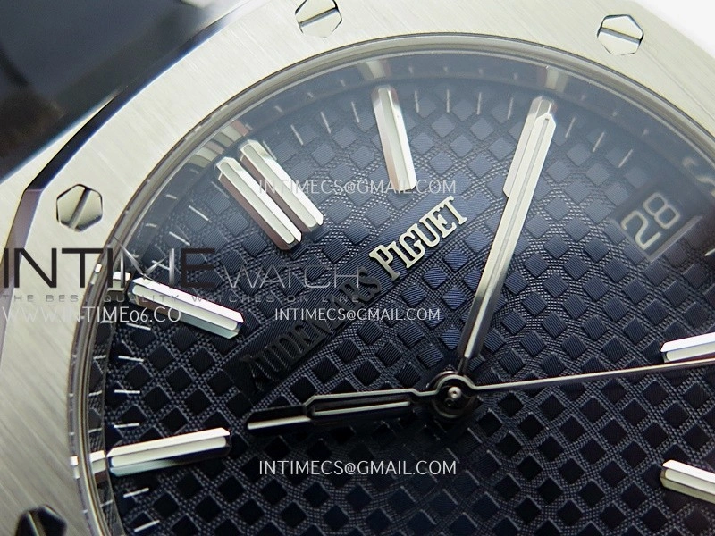 Royal Oak 41mm 15510 SS DDF 1:1 Best Edition Blue Dial On Blue Rubber Strap Super Clone DD4302