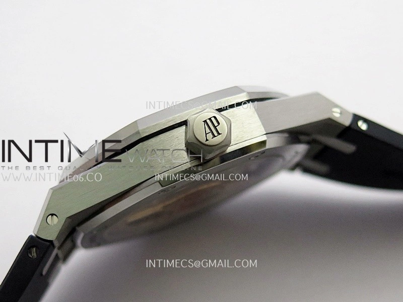 Royal Oak 41mm 15510 SS DDF 1:1 Best Edition Blue Dial On Blue Rubber Strap Super Clone DD4302