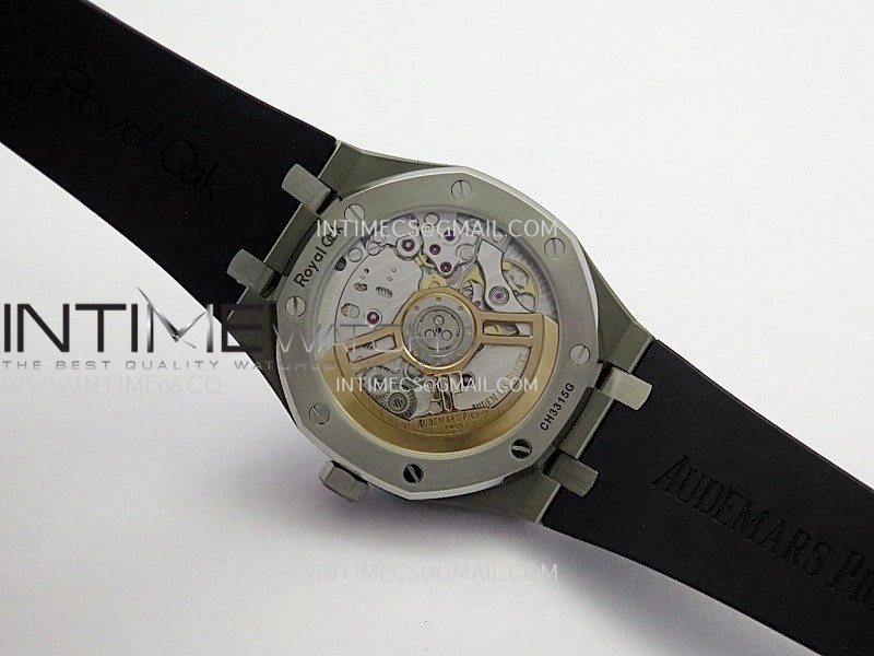 Royal Oak 41mm 15510 SS DDF 1:1 Best Edition Blue Dial On Blue Rubber Strap Super Clone DD4302