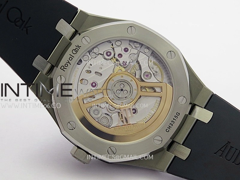 Royal Oak 41mm 15510 SS DDF 1:1 Best Edition Blue Dial On Blue Rubber Strap Super Clone DD4302