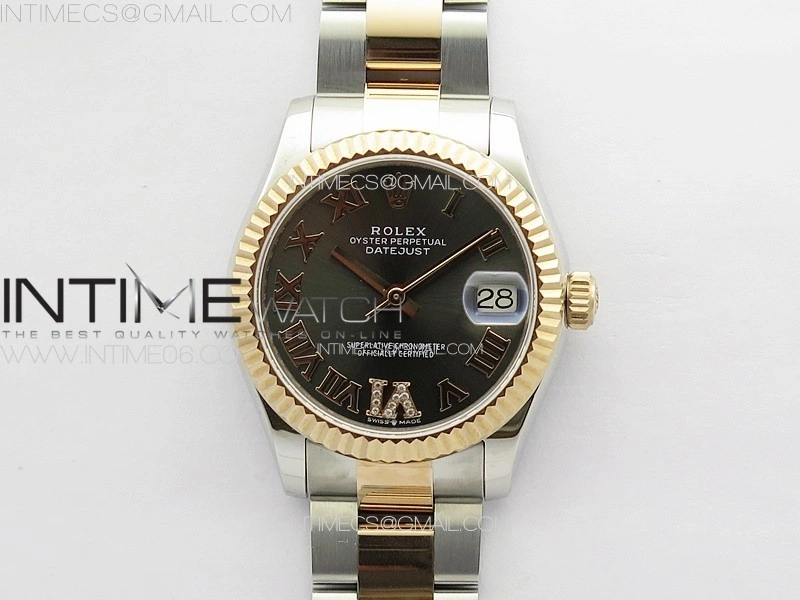 DateJust 31mm 178271 SS RG APSF Best Edition Gray Dial Roman Markers on Oyster Bracelet A2824