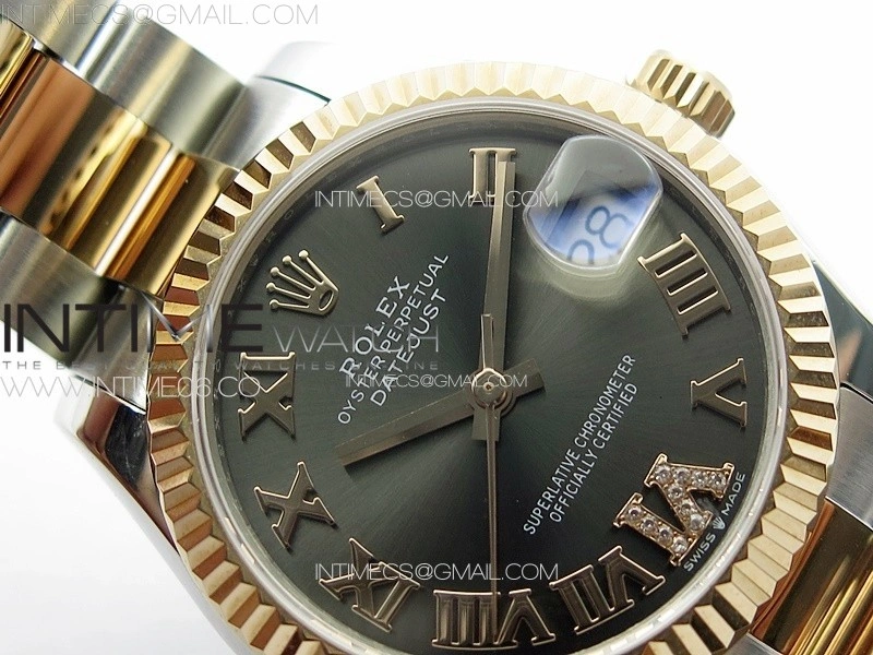 DateJust 31mm 178271 SS RG APSF Best Edition Gray Dial Roman Markers on Oyster Bracelet A2824