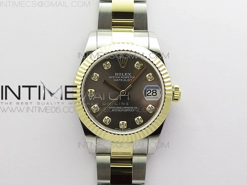 Datejust 31mm 278273 SS YG BP Best Edition Gray Diamonds Markers Dial on SS YG Oyster Bracelet
