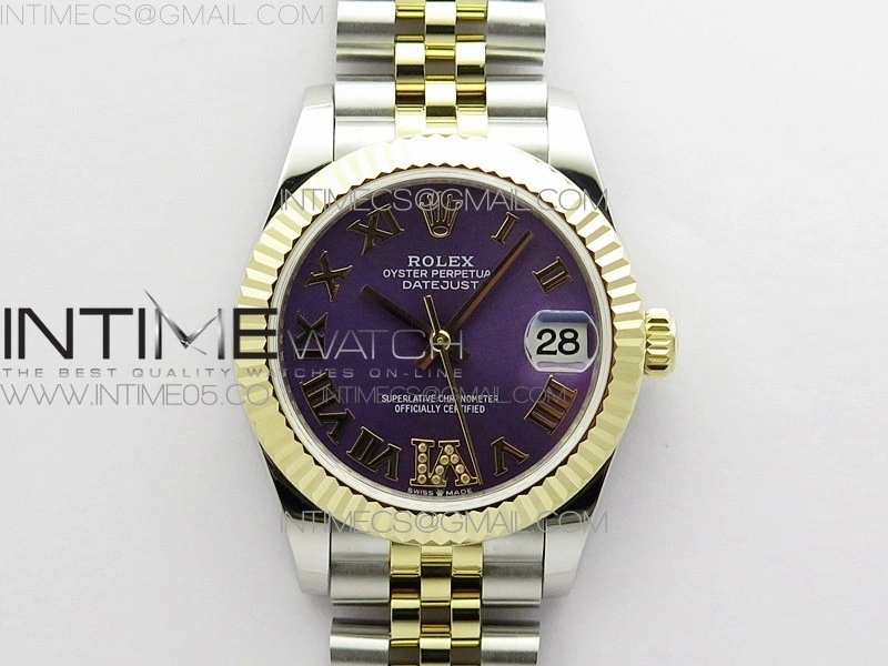 Datejust 31mm 278273 SS YG BP Best Edition Purple Roman Markers Dial on SS YG Jubilee Bracelet