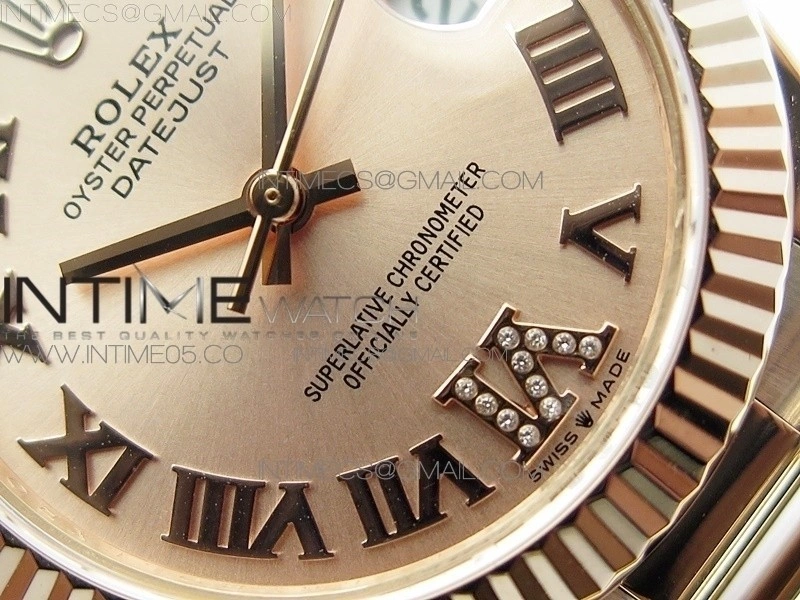 Datejust 31mm 278275 RG BP Best Edition RG Roman Markers Dial @6 Dia on RG President Bracelet