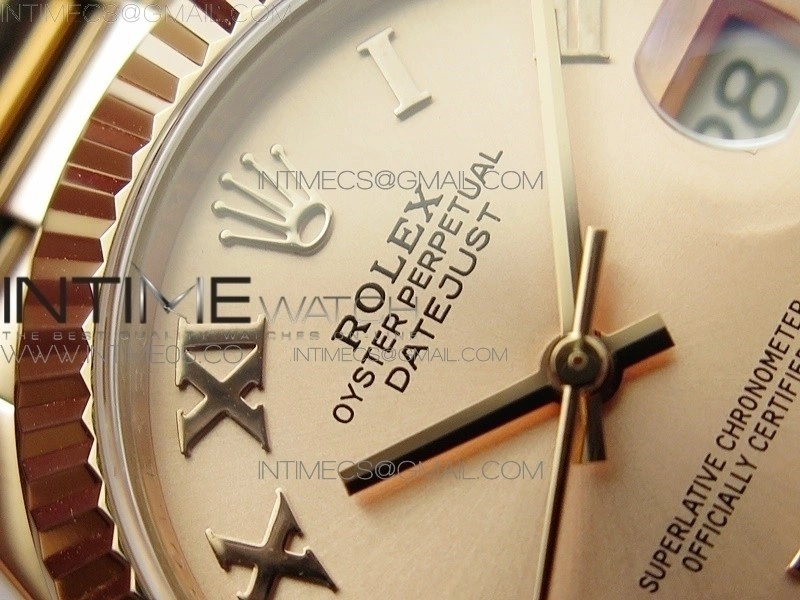 Datejust 31mm 278275 RG BP Best Edition RG Roman Markers Dial @6 Dia on RG President Bracelet