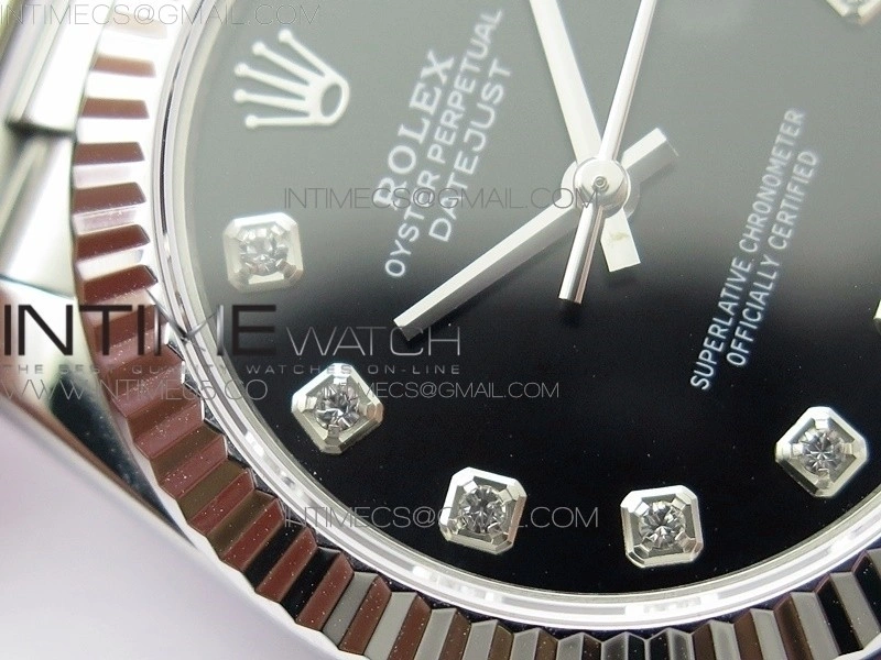 Datejust 31mm 278275 SS BP Best Edition Black Crystals Markers Dial on SS President Bracelet