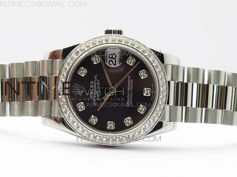Datejust 31mm 278275 SS Crystal bezel BP Best Edition Gray MOP Dial on SS President Bracelet