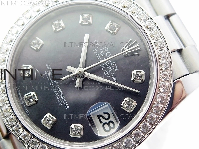 Datejust 31mm 278275 SS Crystal bezel BP Best Edition Gray MOP Dial on SS President Bracelet