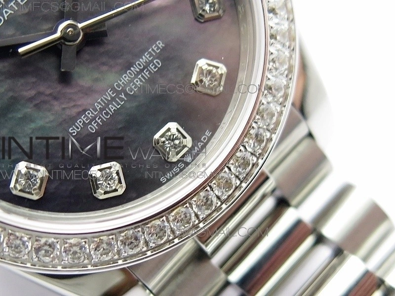 Datejust 31mm 278275 SS Crystal bezel BP Best Edition Gray MOP Dial on SS President Bracelet