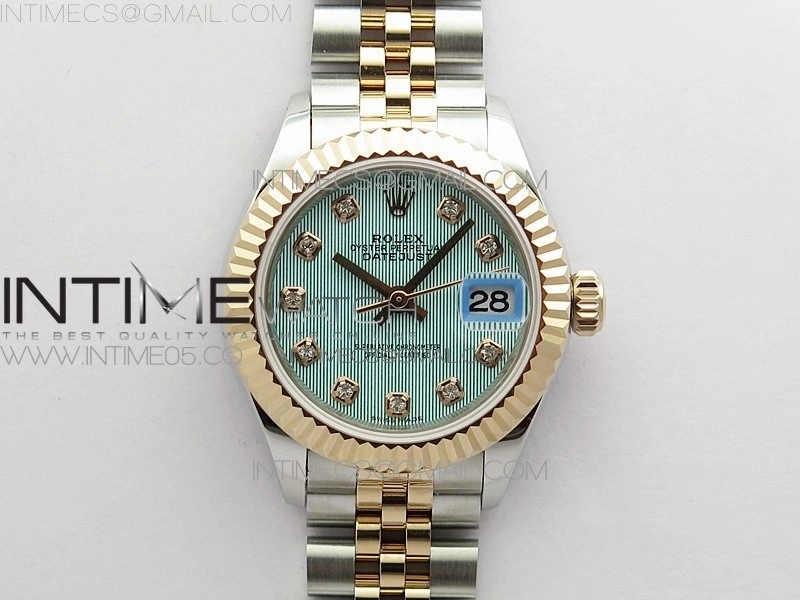 Datejust 28mm 279173 SS RG BP Best Edition Blue Texture Dial on SS RG Jubilee Bracelet ETA2671