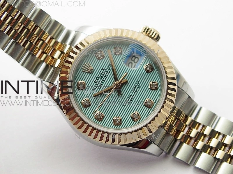 Datejust 28mm 279173 SS RG BP Best Edition Blue Texture Dial on SS RG Jubilee Bracelet ETA2671