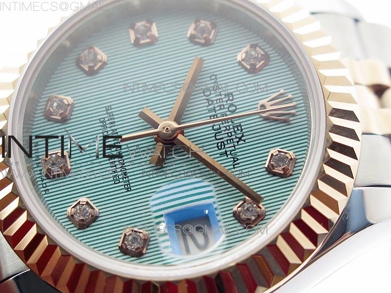 Datejust 28mm 279173 SS RG BP Best Edition Blue Texture Dial on SS RG Jubilee Bracelet ETA2671