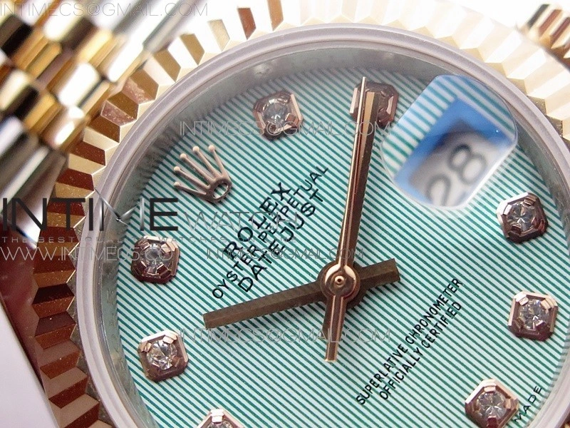 Datejust 28mm 279173 SS RG BP Best Edition Blue Texture Dial on SS RG Jubilee Bracelet ETA2671