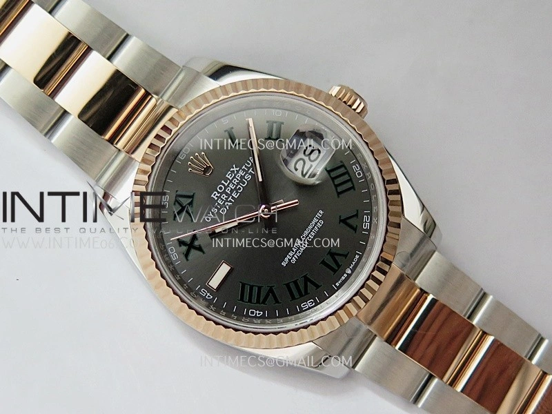 DateJust 126233 36mm 904L SS RG AR+F 1:1 Best Edition Gray Dial Roman Marker On Oyster Bracelet DD3235