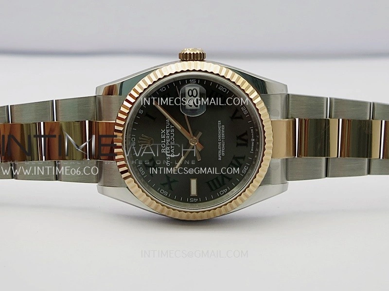 DateJust 126233 36mm 904L SS RG AR+F 1:1 Best Edition Gray Dial Roman Marker On Oyster Bracelet DD3235
