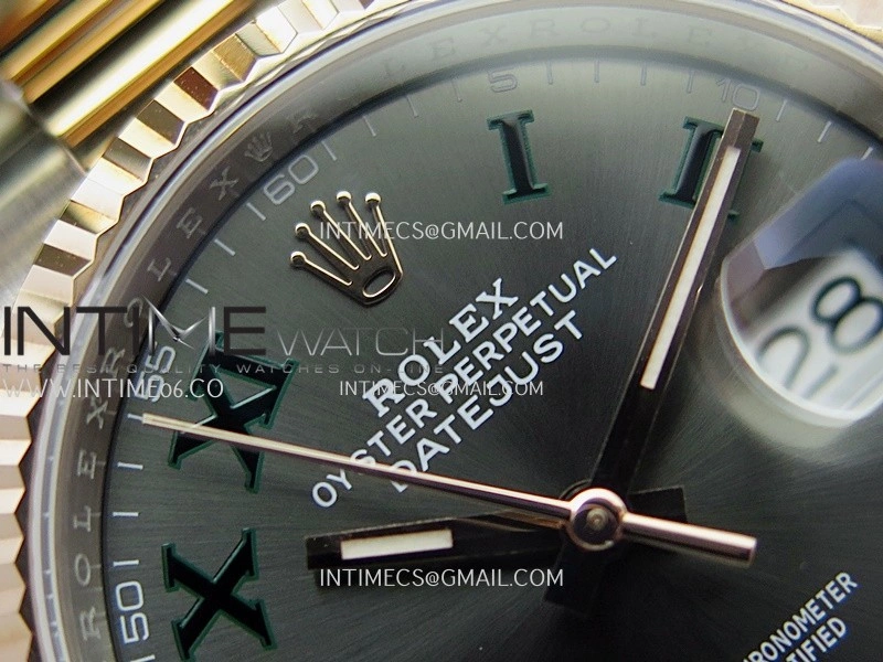 DateJust 126233 36mm 904L SS RG AR+F 1:1 Best Edition Gray Dial Roman Marker On Oyster Bracelet DD3235
