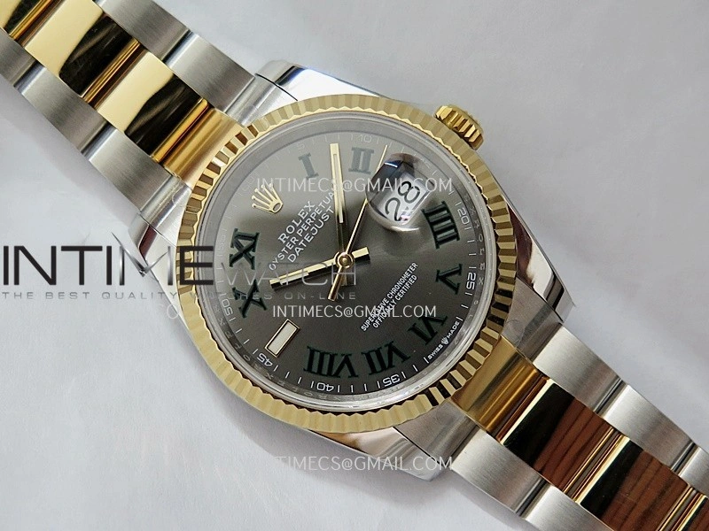 DateJust 126233 36mm 904L SS YG AR+F 1:1 Best Edition Gray Dial Roman Marker On Oyster Bracelet DD3235