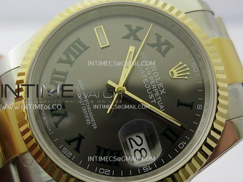 DateJust 126233 36mm 904L SS YG AR+F 1:1 Best Edition Gray Dial Roman Marker On Oyster Bracelet DD3235