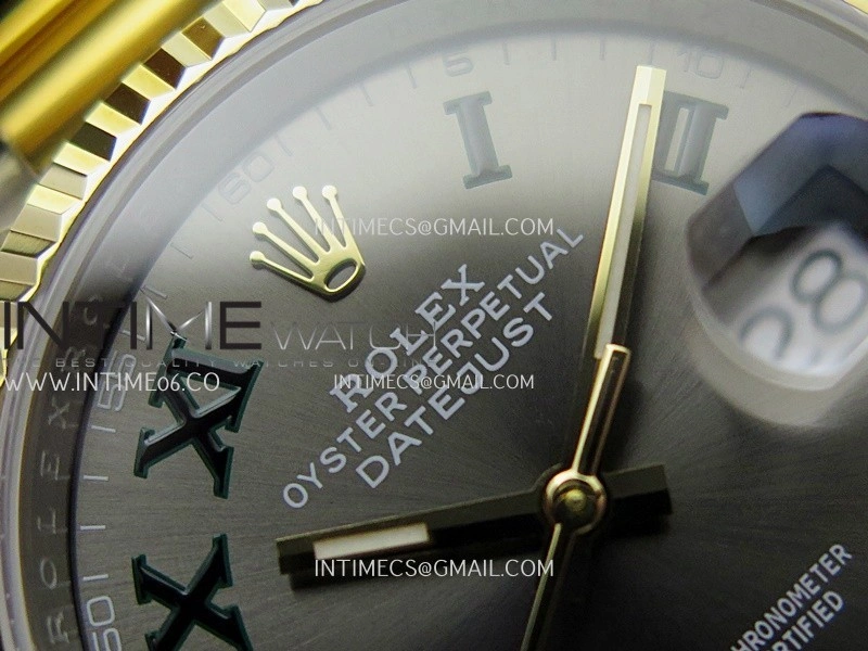 DateJust 126233 36mm 904L SS YG AR+F 1:1 Best Edition Gray Dial Roman Marker On Oyster Bracelet DD3235