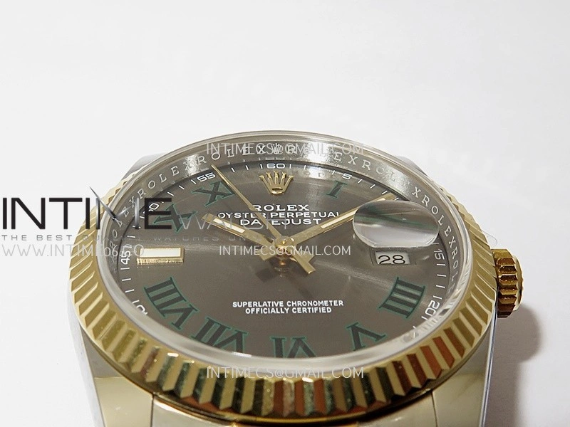 DateJust 126233 36mm 904L SS YG AR+F 1:1 Best Edition Gray Dial Roman Marker On Oyster Bracelet DD3235