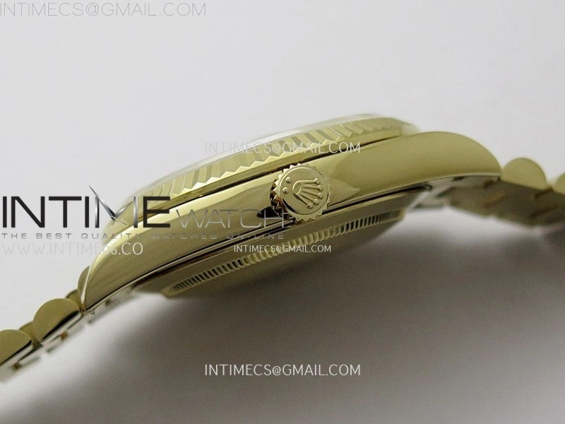 Day Date 228238 40mm 904L YG QF Gain Weight Black Dial T Dia Markers on YG President Bracelet A2836