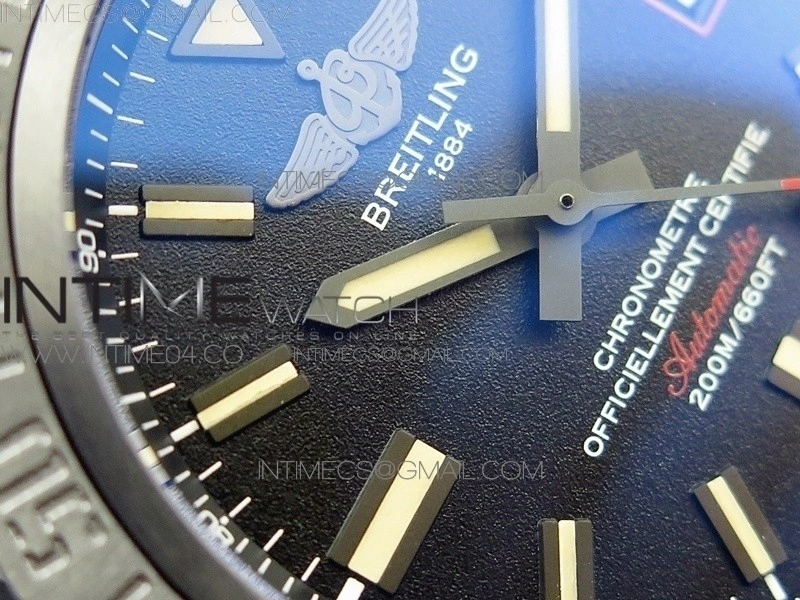 Avenger BlackBird 44mm DLC GF 1:1 Best Edition Titanium Case Black Dial On Black Rubber Strap A2824 V4