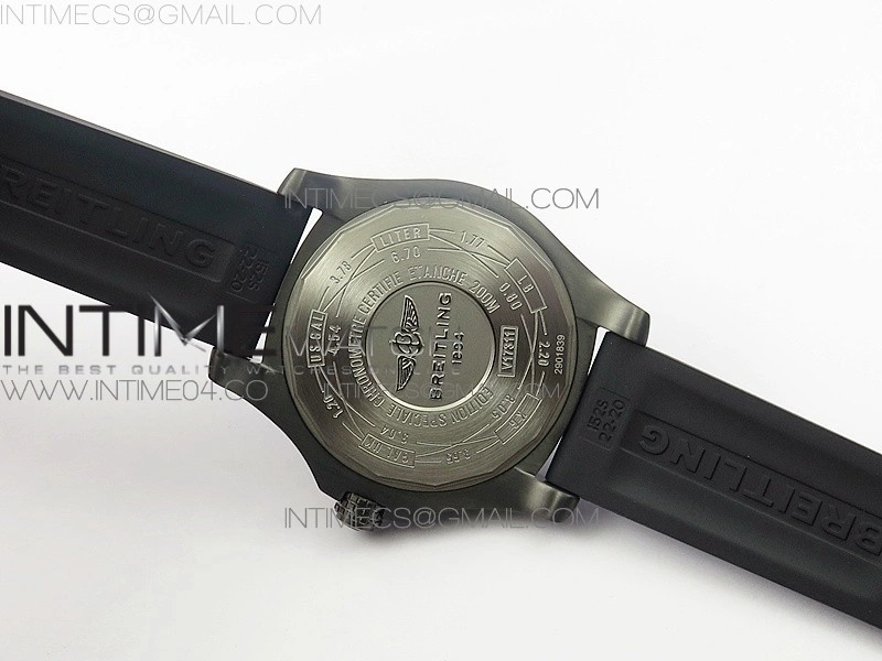 Avenger BlackBird 44mm DLC GF 1:1 Best Edition Titanium Case Black Dial On Black Rubber Strap A2824 V4