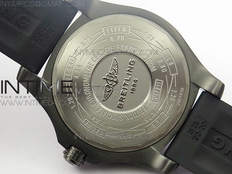 Avenger BlackBird 44mm DLC GF 1:1 Best Edition Titanium Case Black Dial On Black Rubber Strap A2824 V4