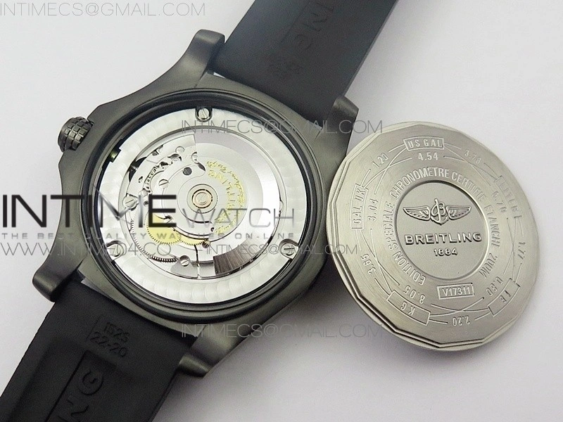 Avenger BlackBird 44mm DLC GF 1:1 Best Edition Titanium Case Black Dial On Black Rubber Strap A2824 V4