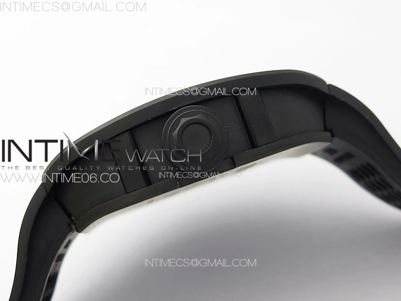 RM027 Titanium DLC Real Tourbillon YSF Best Edition Skeleton Skull Dial on Black Rubber Strap
