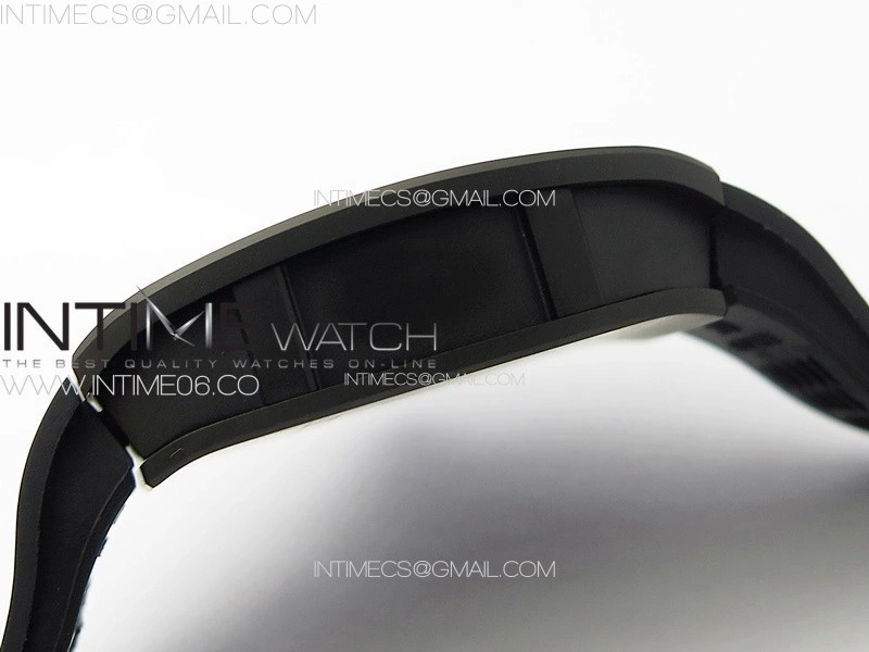RM027 Titanium DLC Real Tourbillon YSF Best Edition Skeleton Skull Dial on Black Rubber Strap