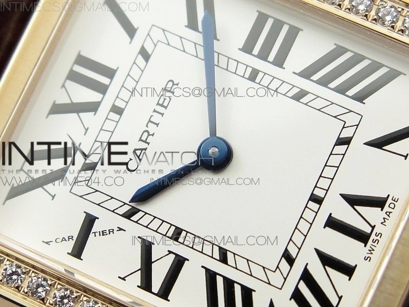 Tank Solo Ladies 25mm Dia Bezel RG AF 1:1 Best Edition White Dial on Brown Leather Strap Ronda Quartz