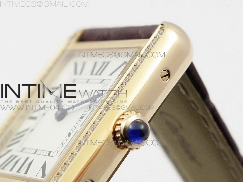 Tank Solo Ladies 25mm Dia Bezel RG AF 1:1 Best Edition White Dial on Brown Leather Strap Ronda Quartz