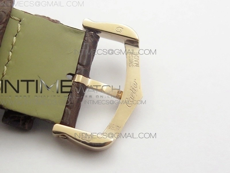 Ronde Solo de Cartier 36mm K11 RG Dia 1:1 Best Edition White Dial on Brown croco leather strap Ronda Quartz