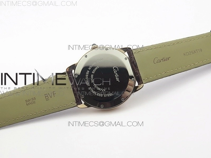 Ronde Solo de Cartier 36mm K11 RG Dia 1:1 Best Edition White Dial on Brown croco leather strap Ronda Quartz