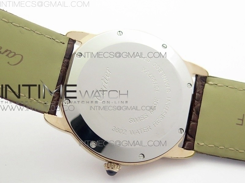 Ronde Solo de Cartier 36mm K11 RG Dia 1:1 Best Edition White Dial on Brown croco leather strap Ronda Quartz