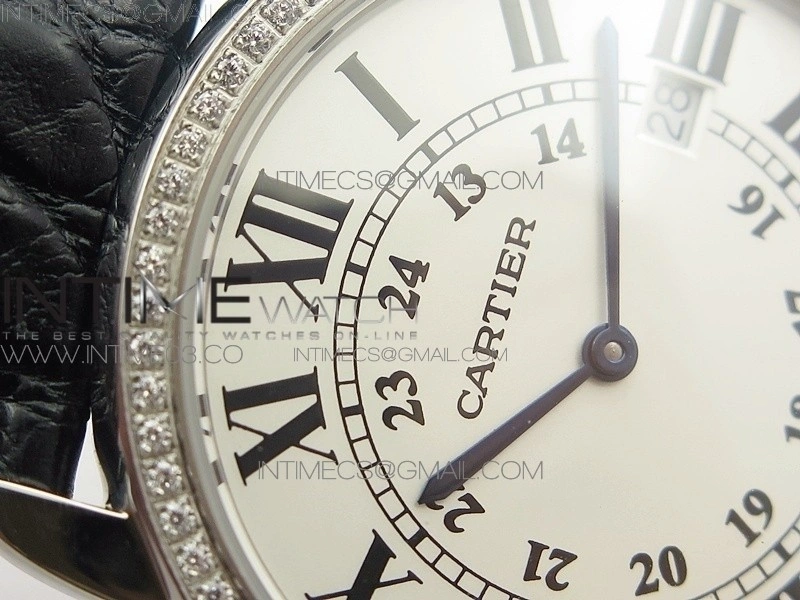 Ronde Solo de Cartier 36mm K11 SS Dia 1:1 Best Edition White Dial on Black croco leather strap Ronda Quartz