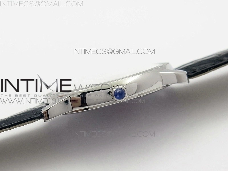 Ronde Solo de Cartier 36mm K11 SS Dia 1:1 Best Edition White Dial on Black croco leather strap Ronda Quartz
