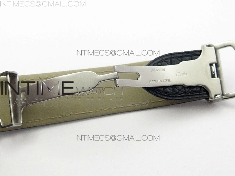 Ronde Solo de Cartier 36mm K11 SS Dia 1:1 Best Edition White Dial on Black croco leather strap Ronda Quartz